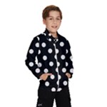 Polka Dots - Seashell on Black Wind Breaker (Kids)