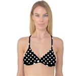 Polka Dots - Seashell on Black Reversible Tri Bikini Top