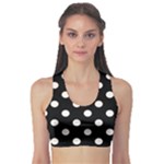 Polka Dots - Seashell on Black Women s Sports Bra