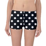 Polka Dots - Seashell on Black Reversible Boyleg Bikini Bottoms