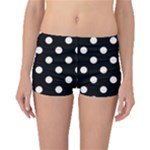 Polka Dots - Seashell on Black Boyleg Bikini Bottoms