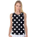 Polka Dots - Seashell on Black Women s Basketball Tank Top