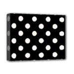 Polka Dots - Seashell on Black Deluxe Canvas 14  x 11  (Stretched)