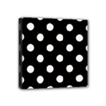 Polka Dots - Seashell on Black Mini Canvas 4  x 4  (Stretched)