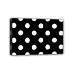 Polka Dots - Seashell on Black Mini Canvas 6  x 4  (Stretched)