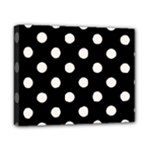 Polka Dots - Seashell on Black Canvas 10  x 8  (Stretched)