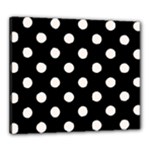 Polka Dots - Seashell on Black Canvas 24  x 20  (Stretched)