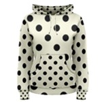 Polka Dots - Black on Beige Women s Pullover Hoodie