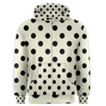 Polka Dots - Black on Beige Men s Zipper Hoodie