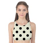 Polka Dots - Black on Beige Tank Bikini Top