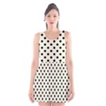 Polka Dots - Black on Beige Scoop Neck Skater Dress