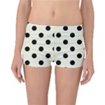 Polka Dots - Black on Beige Boyleg Bikini Bottoms