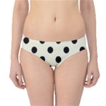 Polka Dots - Black on Beige Hipster Bikini Bottoms