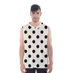 Polka Dots - Black on Beige Men s Basketball Tank Top