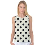 Polka Dots - Black on Beige Women s Basketball Tank Top