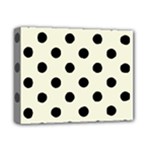 Polka Dots - Black on Beige Deluxe Canvas 14  x 11  (Stretched)