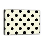 Polka Dots - Black on Beige Deluxe Canvas 18  x 12  (Stretched)