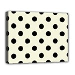 Polka Dots - Black on Beige Deluxe Canvas 20  x 16  (Stretched)