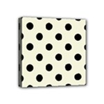 Polka Dots - Black on Beige Mini Canvas 4  x 4  (Stretched)