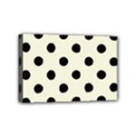 Polka Dots - Black on Beige Mini Canvas 6  x 4  (Stretched)