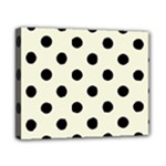 Polka Dots - Black on Beige Canvas 10  x 8  (Stretched)