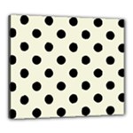 Polka Dots - Black on Beige Canvas 24  x 20  (Stretched)