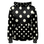 Polka Dots - Beige on Black Women s Pullover Hoodie