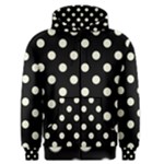 Polka Dots - Beige on Black Men s Zipper Hoodie