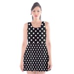 Polka Dots - Beige on Black Scoop Neck Skater Dress