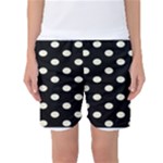 Polka Dots - Beige on Black Women s Basketball Shorts