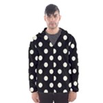 Polka Dots - Beige on Black Hooded Wind Breaker (Men)