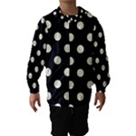 Polka Dots - Beige on Black Hooded Wind Breaker (Kids)