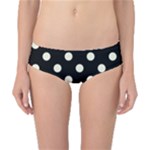 Polka Dots - Beige on Black Classic Bikini Bottoms