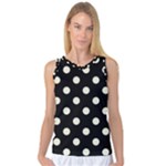 Polka Dots - Beige on Black Women s Basketball Tank Top