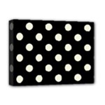 Polka Dots - Beige on Black Deluxe Canvas 16  x 12  (Stretched)