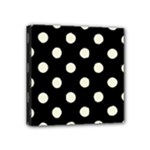 Polka Dots - Beige on Black Mini Canvas 4  x 4  (Stretched)