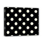 Polka Dots - Beige on Black Canvas 10  x 8  (Stretched)