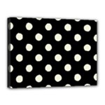 Polka Dots - Beige on Black Canvas 16  x 12  (Stretched)