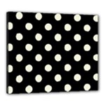 Polka Dots - Beige on Black Canvas 24  x 20  (Stretched)