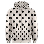 Polka Dots - Black on Linen Men s Zipper Hoodie