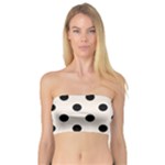 Polka Dots - Black on Linen Bandeau Top