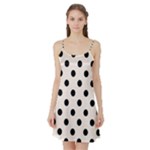 Polka Dots - Black on Linen Satin Night Slip