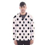 Polka Dots - Black on Linen Hooded Wind Breaker (Men)