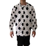 Polka Dots - Black on Linen Hooded Wind Breaker (Kids)