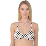 Polka Dots - Black on Linen Reversible Tri Bikini Top