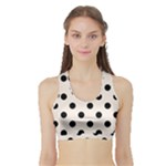 Polka Dots - Black on Linen Women s Sports Bra with Border