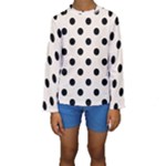 Polka Dots - Black on Linen Kid s Long Sleeve Swimwear