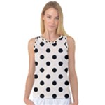 Polka Dots - Black on Linen Women s Basketball Tank Top