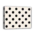 Polka Dots - Black on Linen Deluxe Canvas 14  x 11  (Stretched)