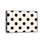 Polka Dots - Black on Linen Mini Canvas 6  x 4  (Stretched)